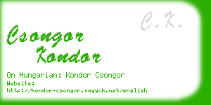 csongor kondor business card